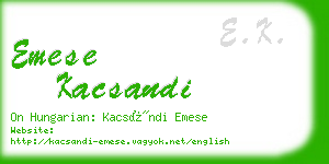 emese kacsandi business card